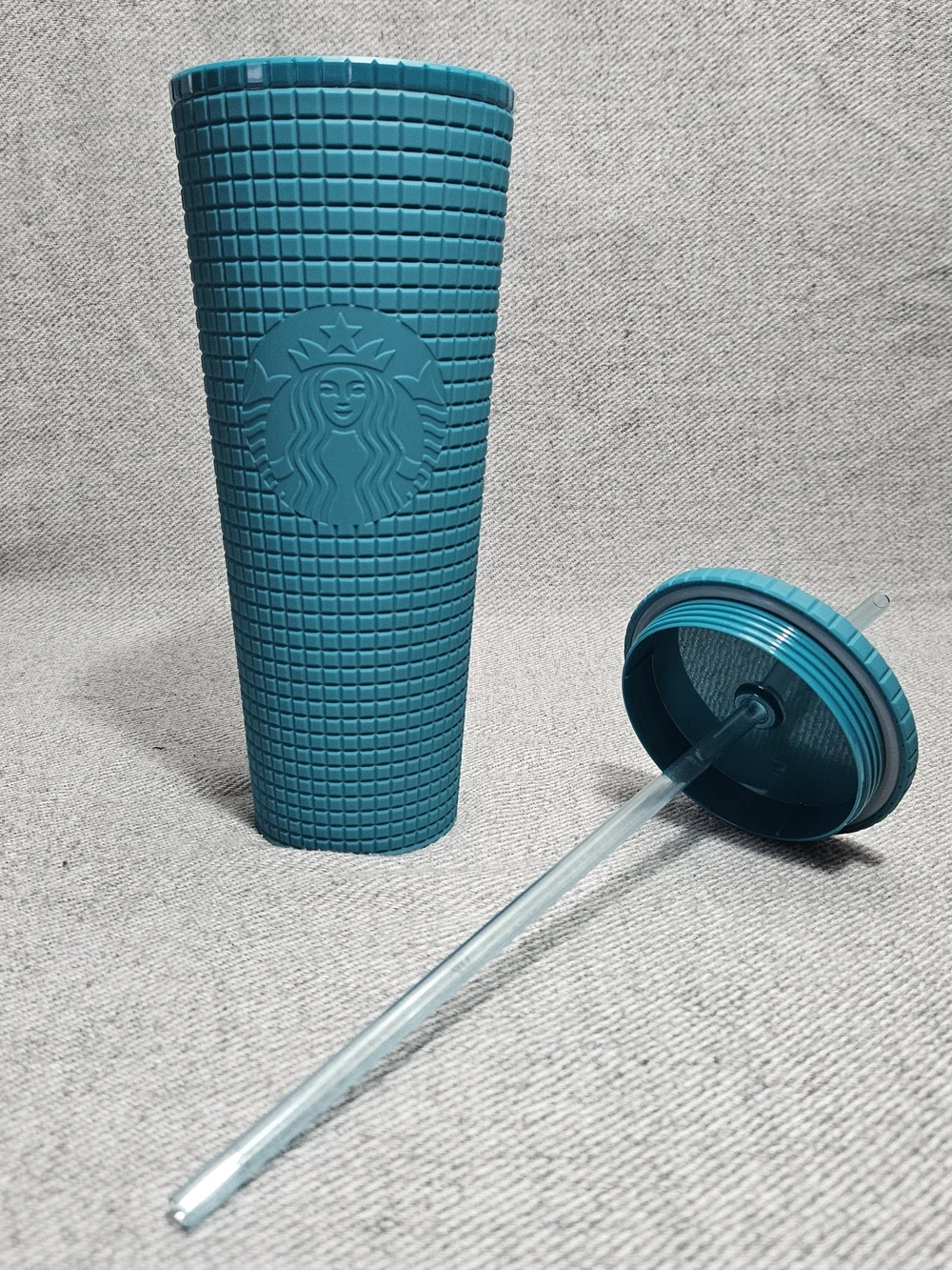 Turquoise Studded Tumbler with Straw